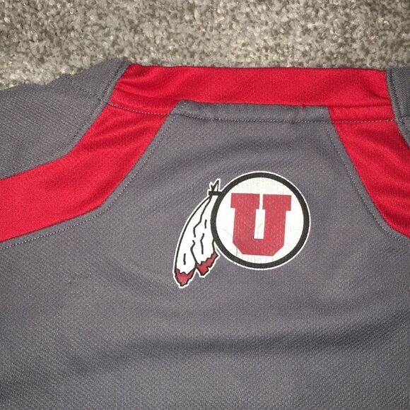 Gray University of Utah Utes Work Out Training Team Issue T Shirt LG L Heatgear - Picture 4 of 5